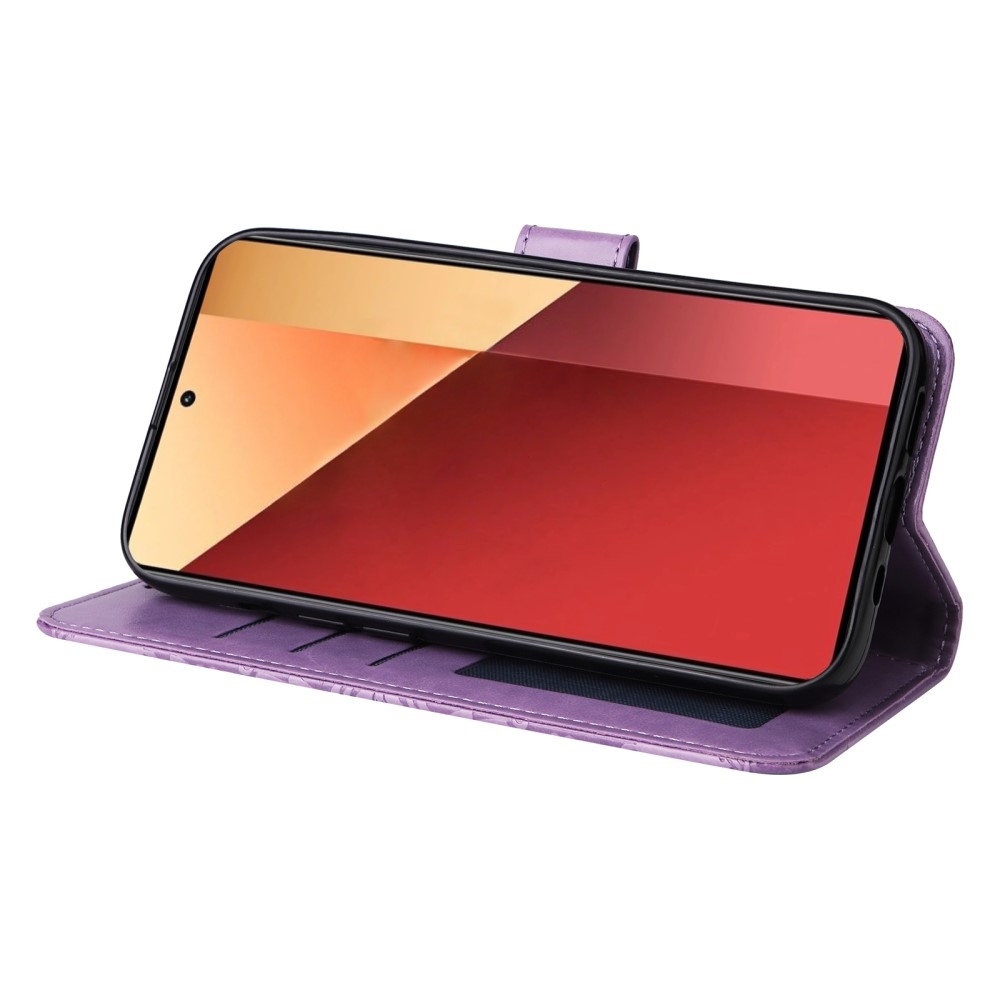 Napraforgó könyv tok Xiaomi Redmi Note 14S/Note 13 Pro 4G/Poco M6 Pro - lila