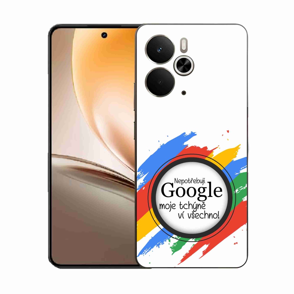 Gél borító mmCase a Realme 14 5G-n - anyós tudja, hogy minden fehér háttérrel rendelkezik