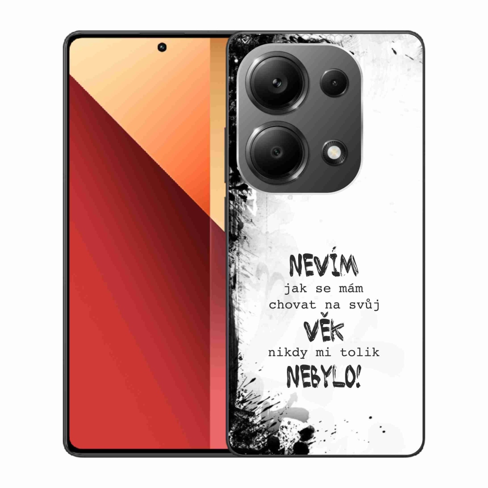 Gél borító mmCase a Xiaomi Redmi Note 13 Pro 4G/Poco M6 Pro - vicces szöveg 14 fehér háttérrel