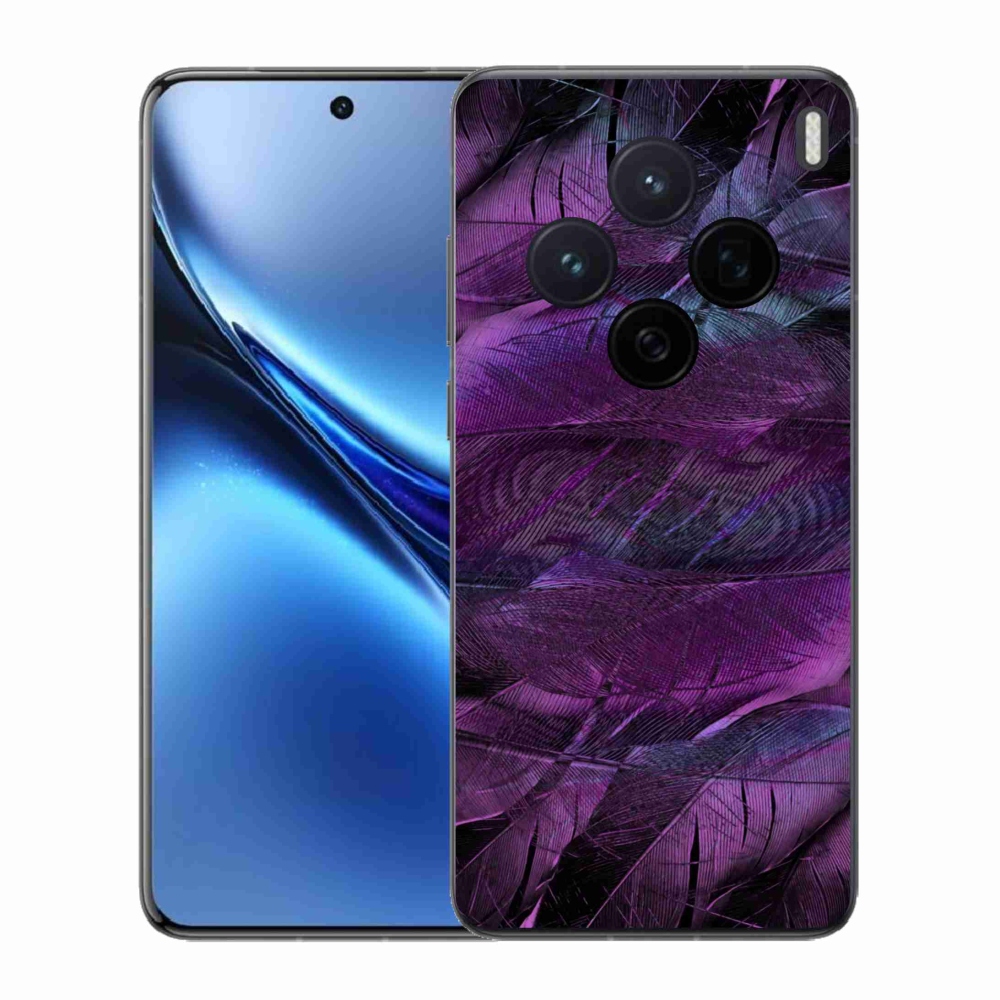 Zselés borítás mmCase Vivo X200 5G - lila tollakhoz