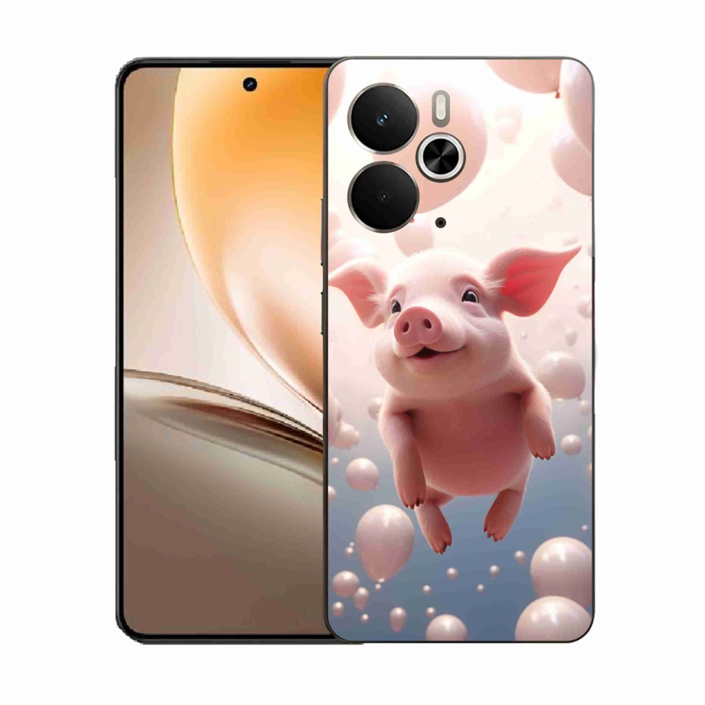 Gél borítás mmCase a Realme 14 5G számára - malac lufikkal