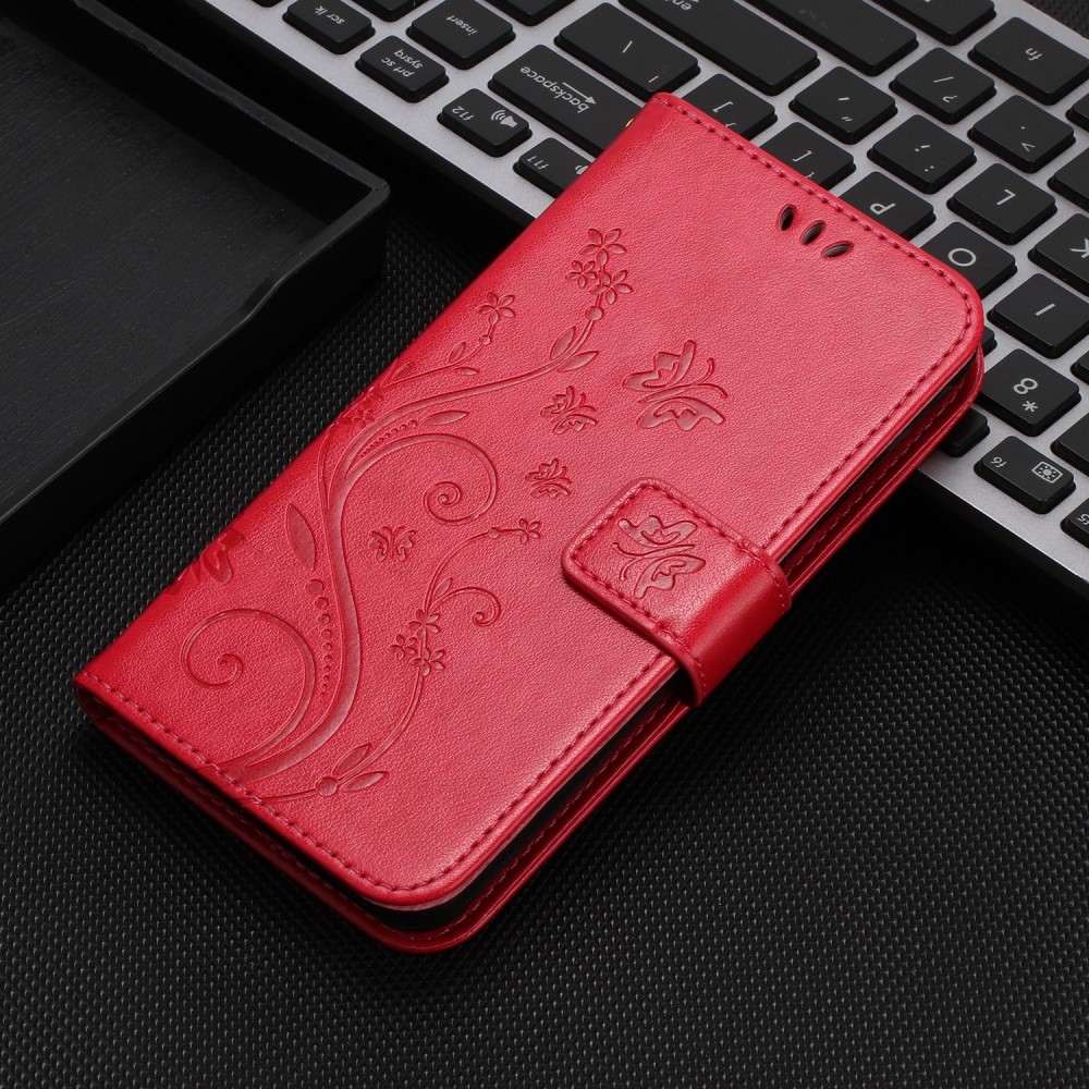 Virágok könyv tok Xiaomi 15 Pro-hoz - piros