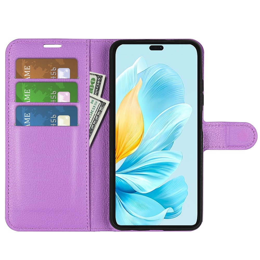 Litchi könyv tok Honor 200 Lite 5G - lila