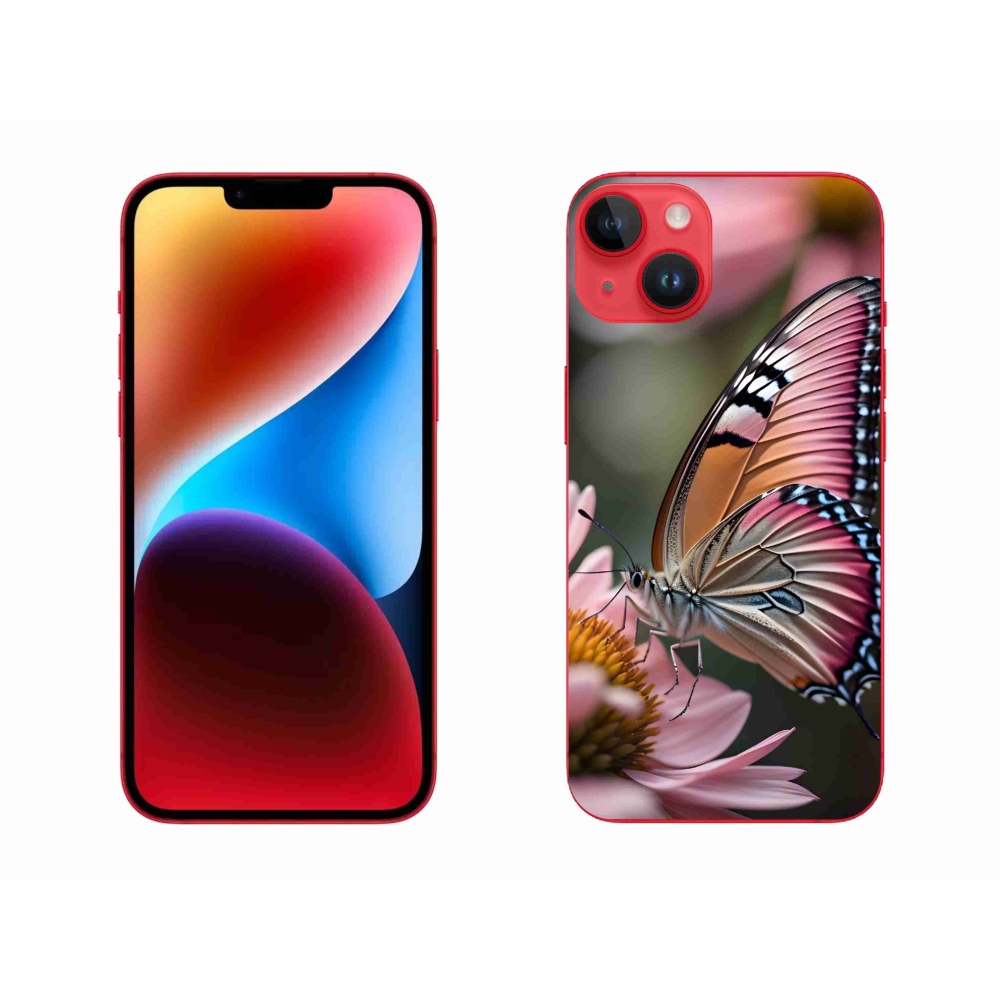 Zselés borítás mmCase iPhone 14 Plus készülékhez - színes pillangó