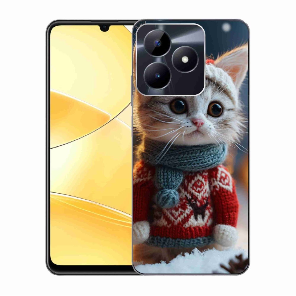 Gél borítás mmCase a Realme C51/C53 készülékhez - cica pulóverben