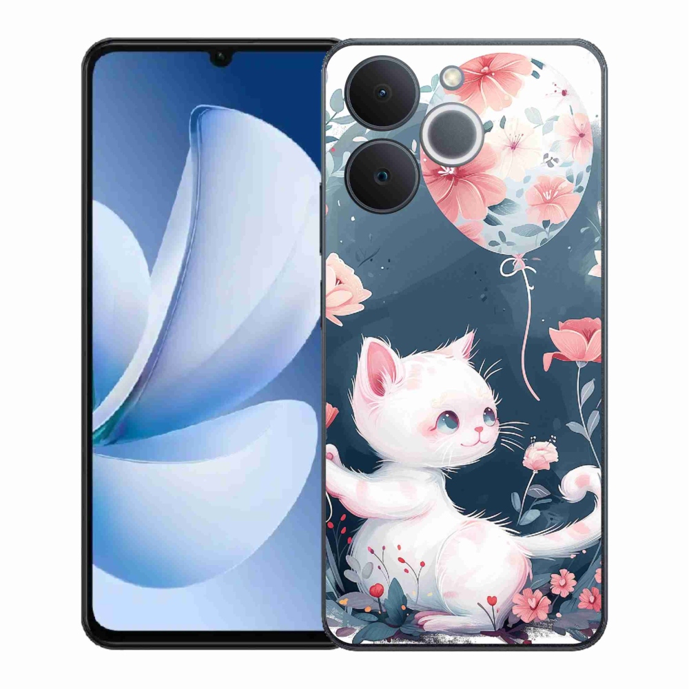 Gél borító mmCase a Realme Note 70T-hez - cica lufival