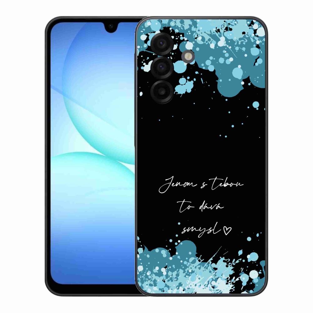 Gél borítás mmCase Samsung Galaxy A17 4G/5G - szerelmes szöveg fekete háttérrel