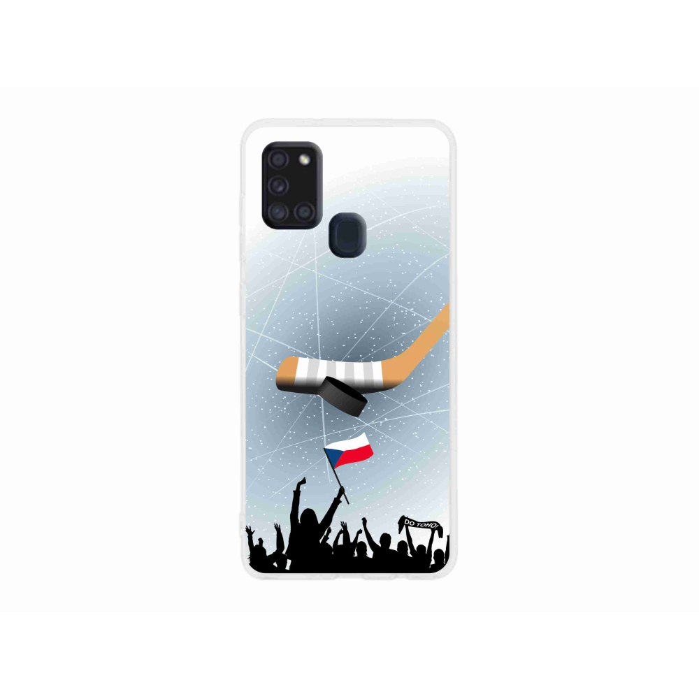 Gél borítás mmCase Samsung Galaxy A21s készülékhez - jégkorong rajongóknak