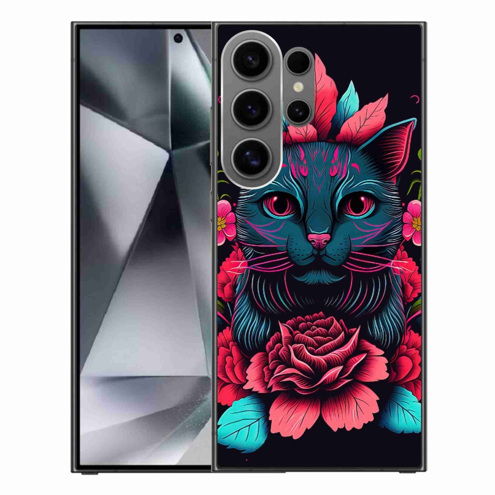 Gél borító mmCase Samsung Galaxy S24 Ultra készülékhez - virágok és macskák