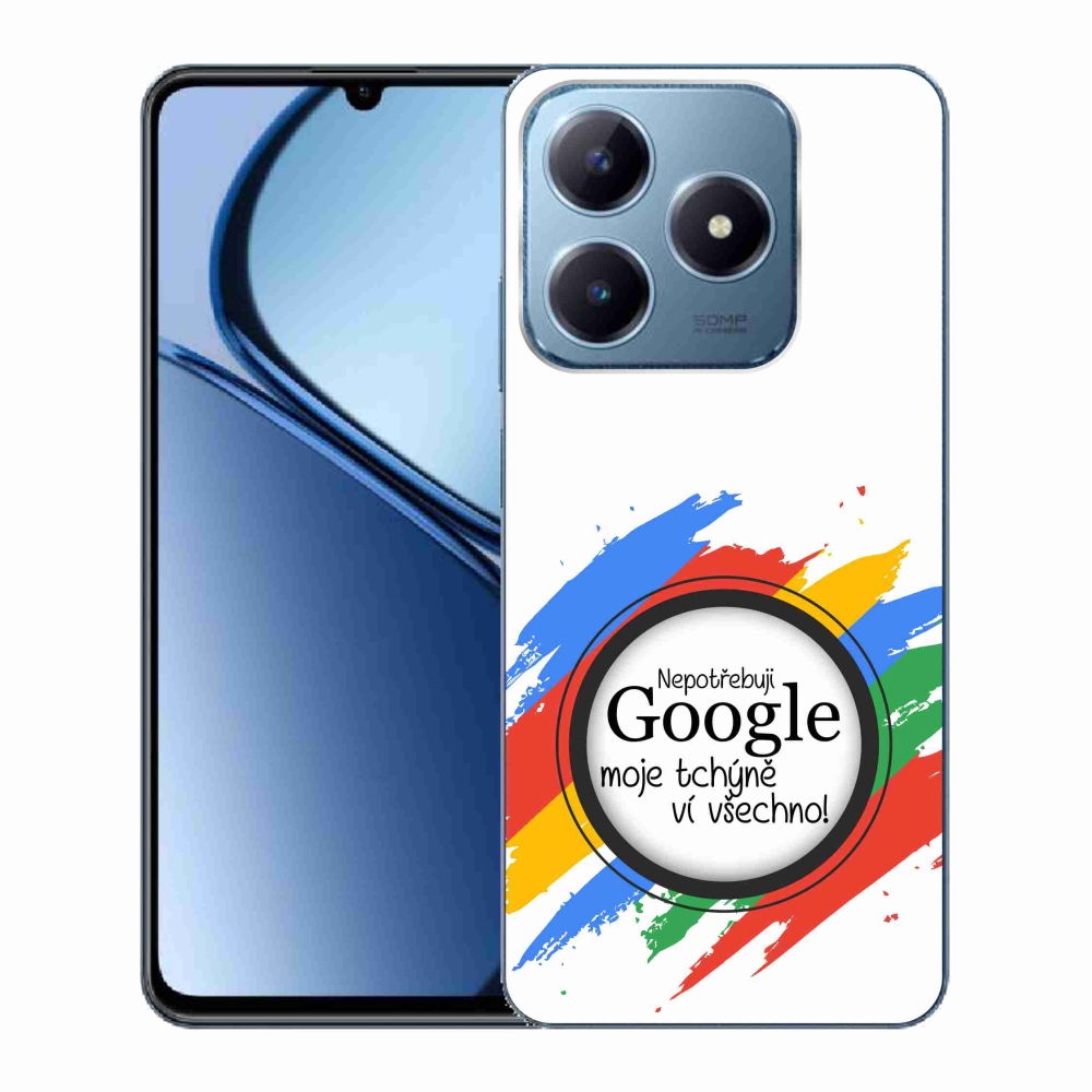 Gél borító mmCase a Realme C63-on - anyós tudja, hogy minden fehér háttérrel rendelkezik