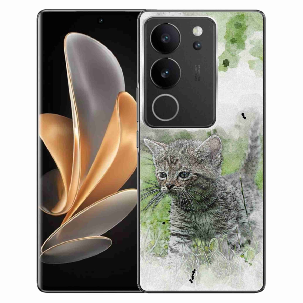 Gél borító mmCase a Vivo V29 5G-hez - aranyos cica 1