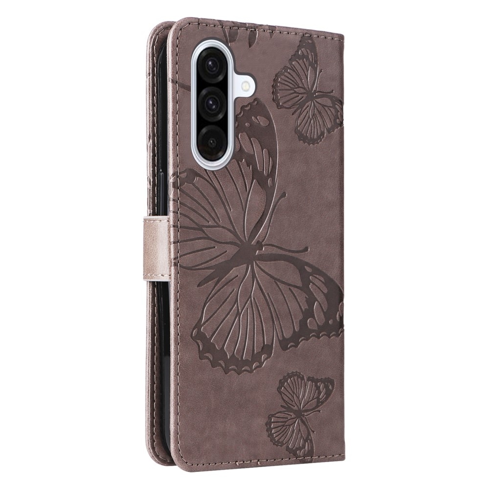 Nagy pillangó könyv tok Samsung Galaxy A36 5G - szürke