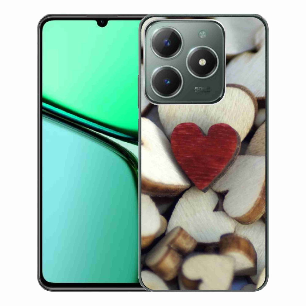 Gél borítás mmCase a Realme C61 készülékhez - gravírozott piros szív