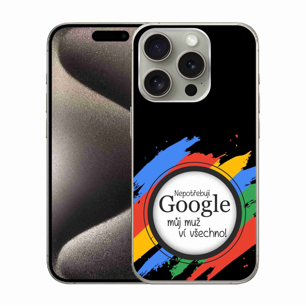 Gél borítás mmCase iPhone 15 Pro készülékhez - az ember mindent tud fekete háttérrel
