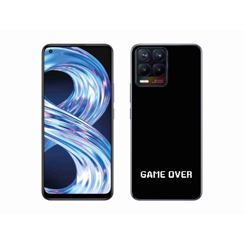 Gél borító mmCase a Realme 8 4G-n - játék fekete háttérrel