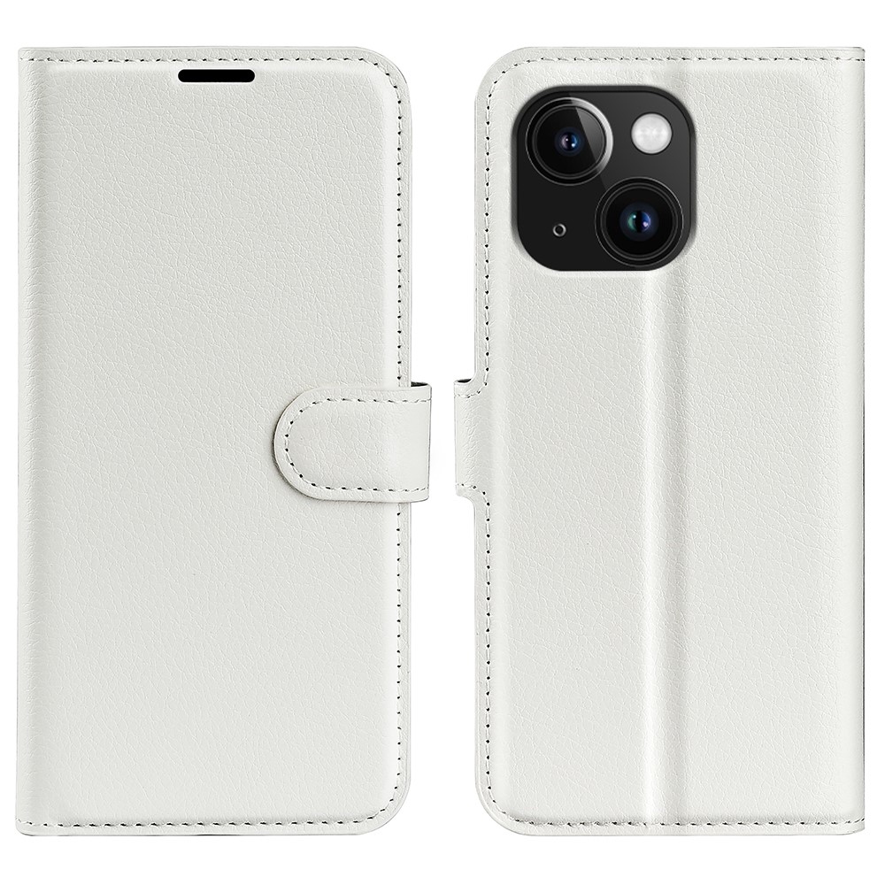 Litchi könyv tok iPhone 15 Plus készülékhez - fehér