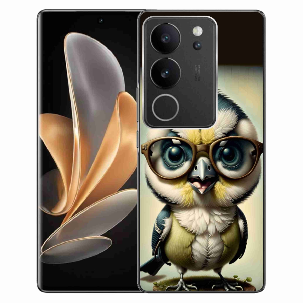 Zselés borítás mmCase a Vivo V29 5G-hez - kölyök szemüveggel