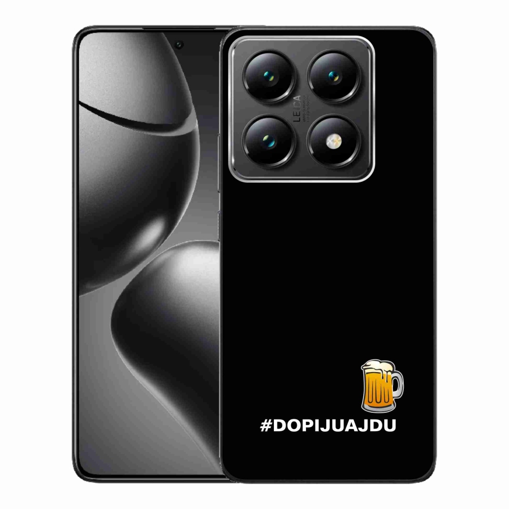 Gél borítás mmCase a Xiaomi 14T Pro - sör motívum 1 fekete háttérrel