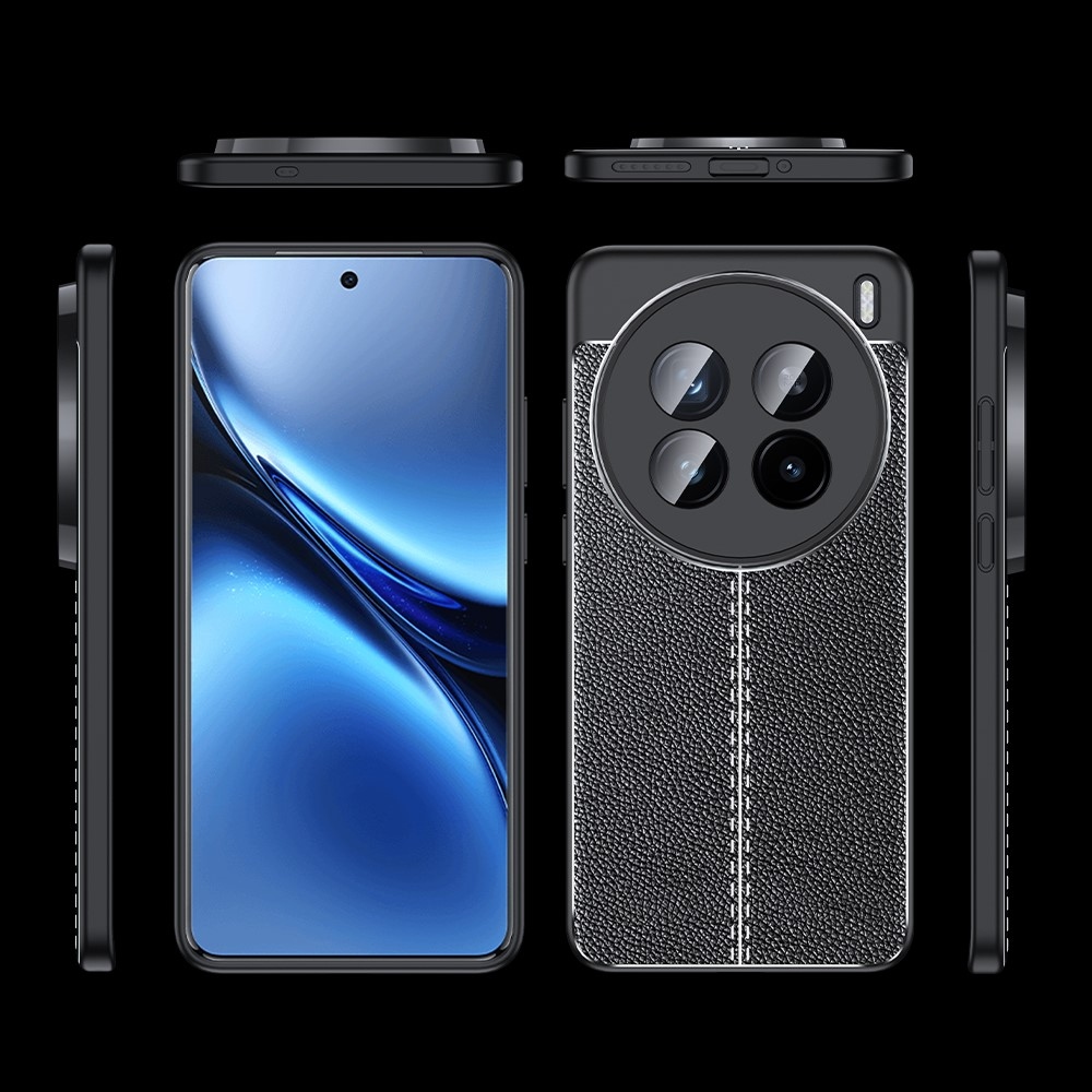 Litchi tartós zselés tok a Vivo X200 Pro 5G készülékhez - fekete