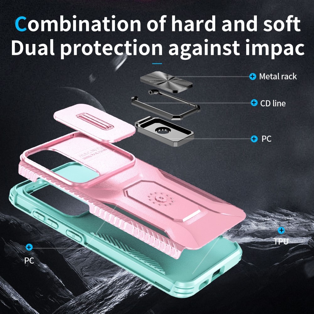 Csúszásálló borító Samsung Galaxy S24+/S25+ készülékhez - rózsaszín/kék-zöld