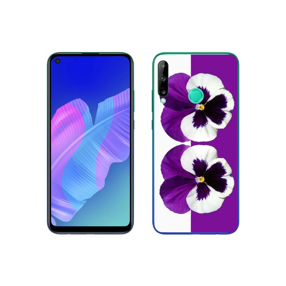 Gél borítás mmCase a Huawei P40 Lite E számára - lila és fehér virág