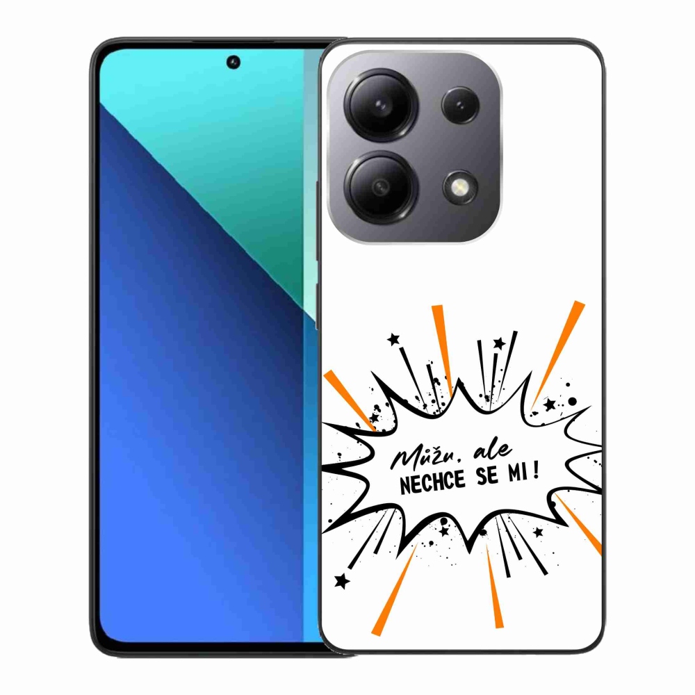 Gél borító mmCase a Xiaomi Redmi Note 13-hoz - vicces szöveg 11 fehér háttérrel