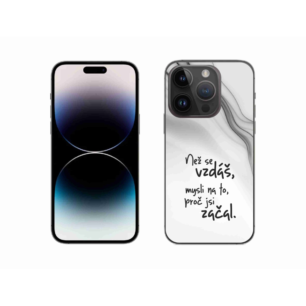 Zselés borítás mmCase iPhone 14 Pro 6.1 - idézet 2 fehér háttérhez
