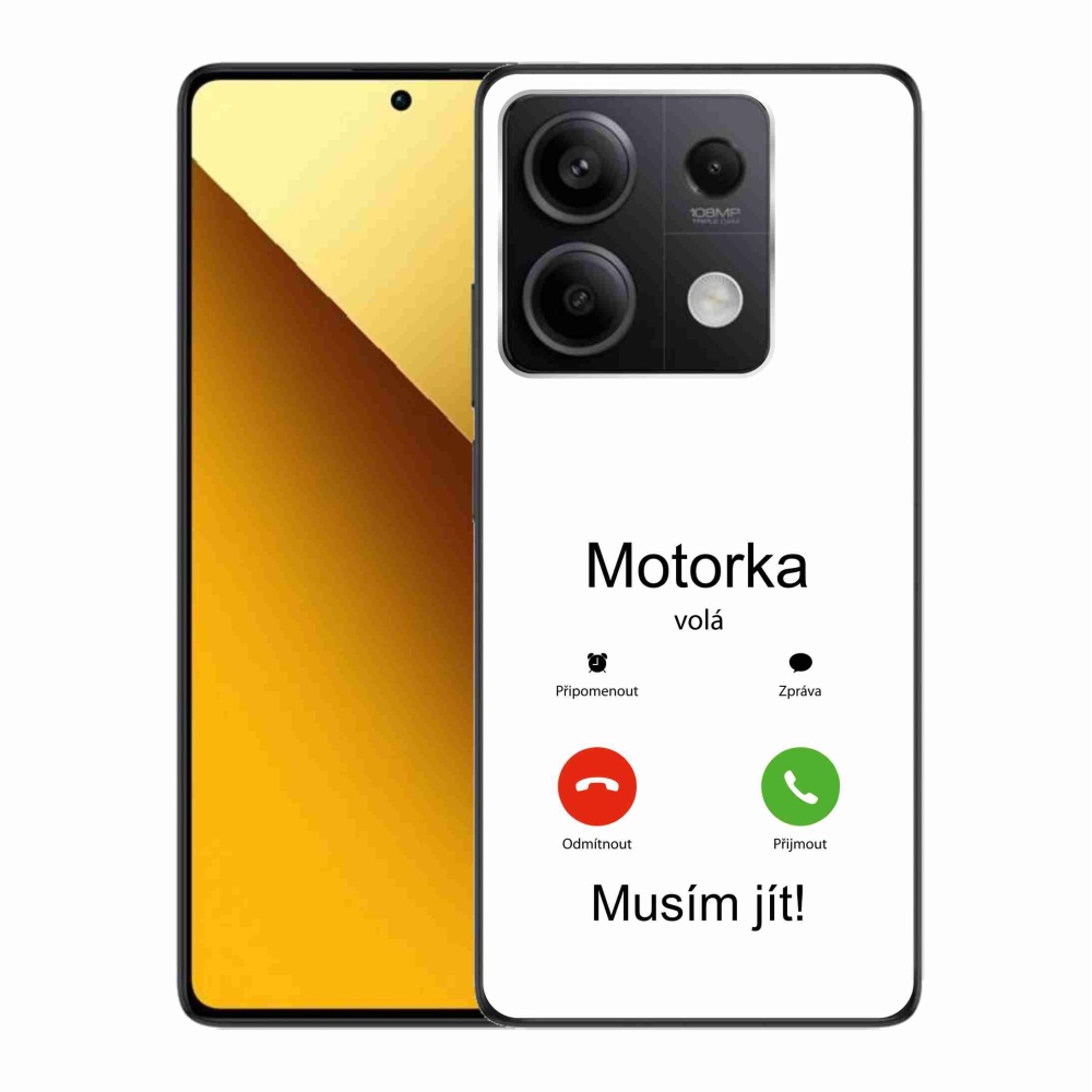 Gél borítás mmCase a Xiaomi Redmi Note 13 5G-hez - motoros hívások fehér háttérrel