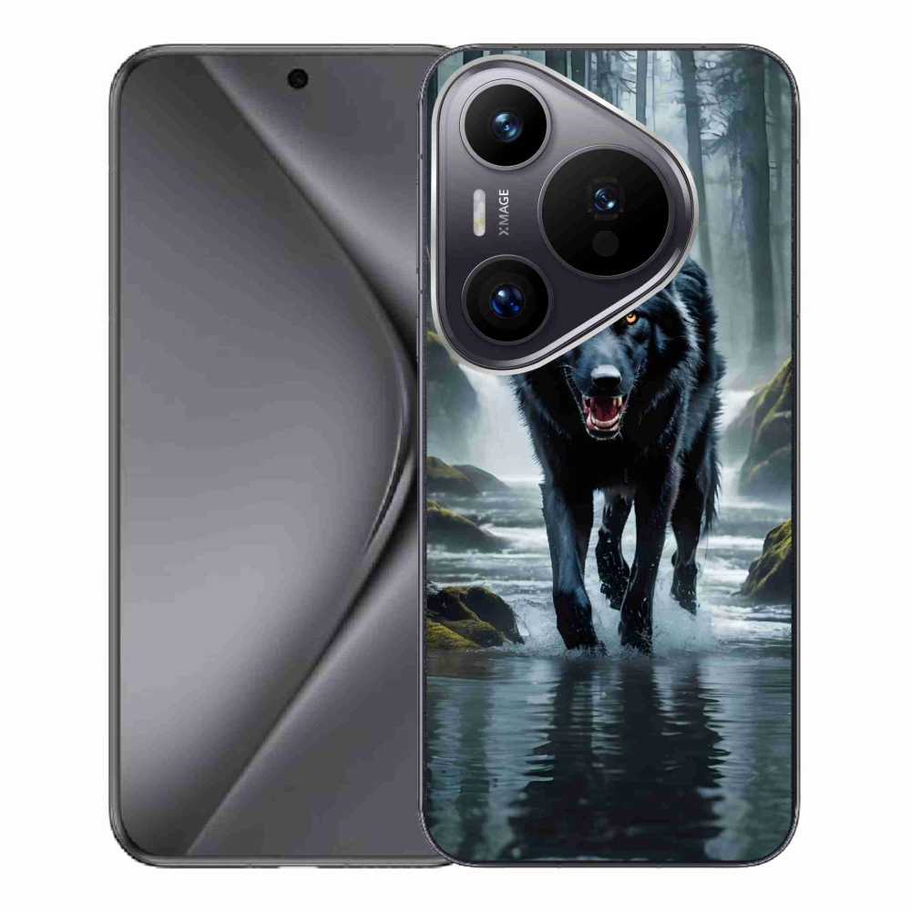 Zselés borítás mmCase a Huawei Pura 70 Pro készülékhez - fekete farkas