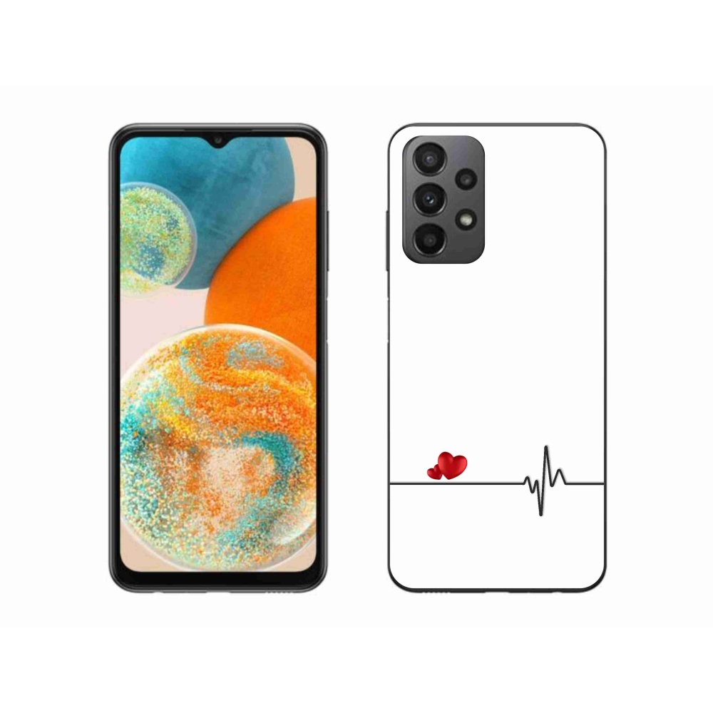 Gél borító mmCase Samsung Galaxy A23 4G/5G - szív és szívverés fehér háttérrel
