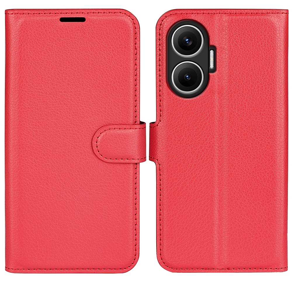 Litchi könyv tok a Xiaomi Poco F7 5G-hez - piros