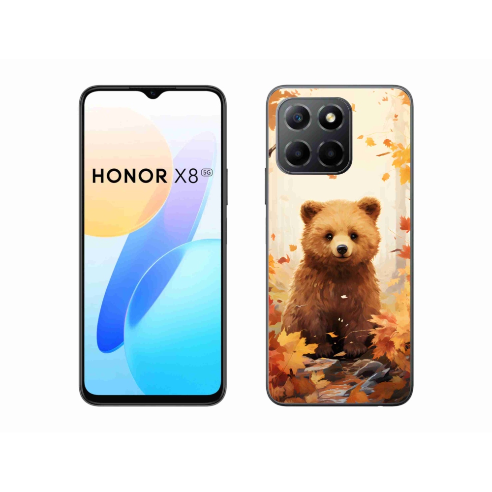 Zselés borítás mmCase a Honor X8 5G számára - medve az erdőben