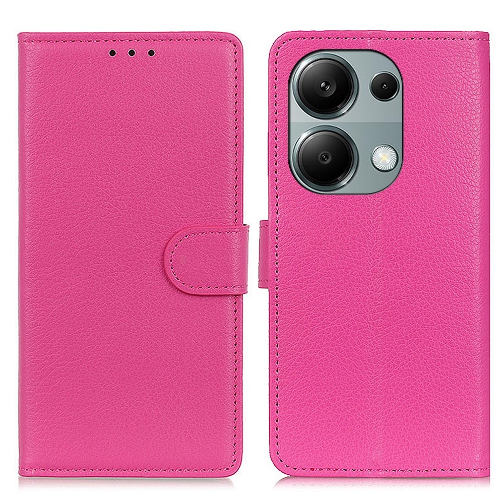 Litchie könyv tok Xiaomi Redmi Note 13 Pro 4G/Poco M6 Pro - rózsa