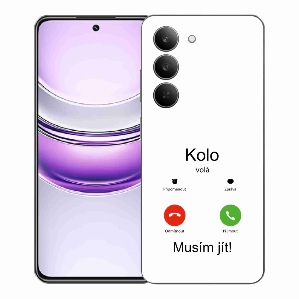 Gél borítás mmCase a Realme 14x 5G-n - a kerék fehér hátteret hív a kerékre