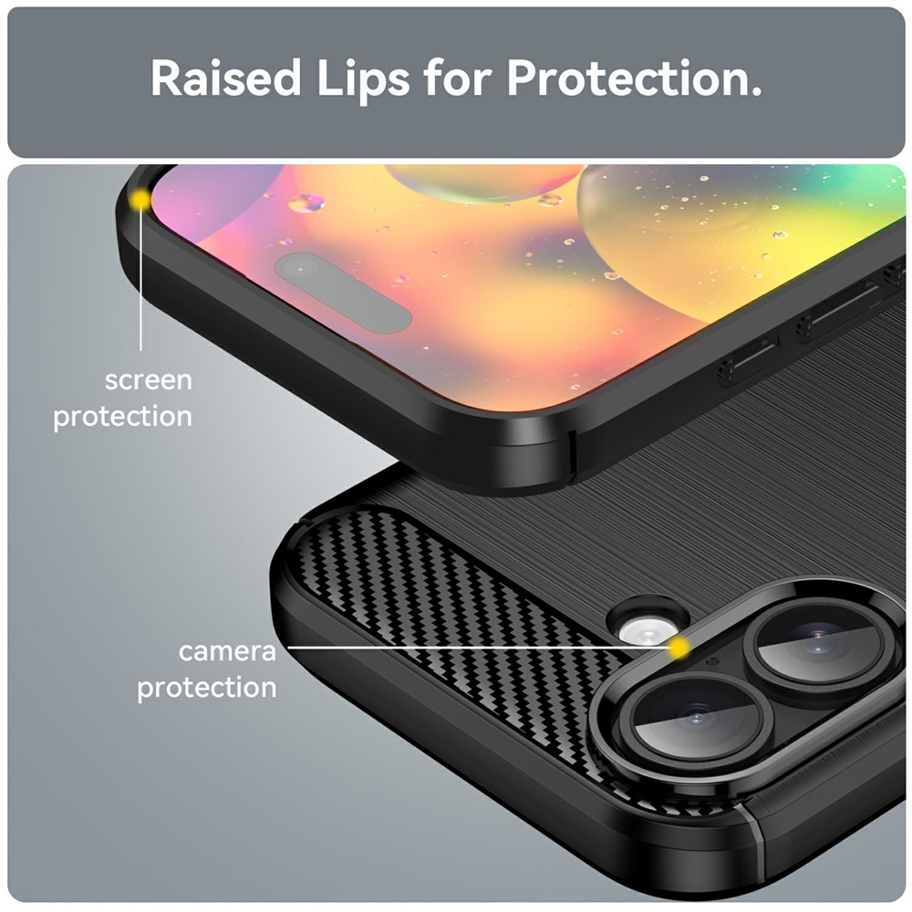 Szénszálas tartós zselés tok iPhone 17 készülékhez - fekete