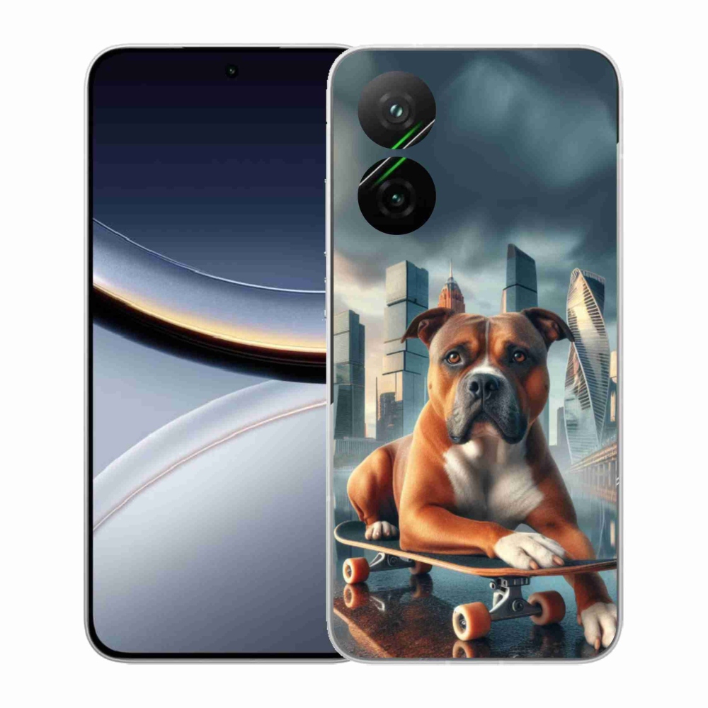 Gél borítás mmCase a Xiaomi Poco F7 5G számára - kutya gördeszkán