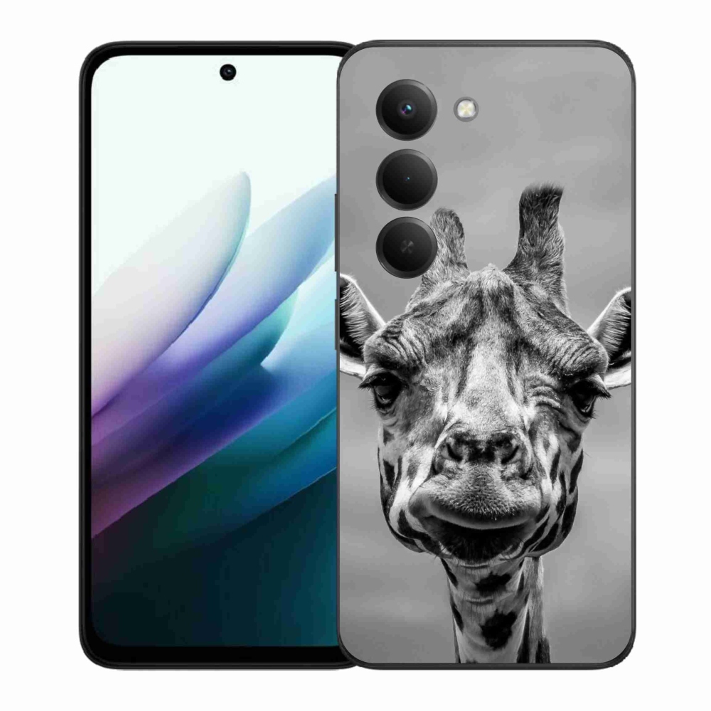 Gél borítás mmCase a Xiaomi Redmi 15 4G/5G (171mm) - fekete-fehér zsiráfhoz