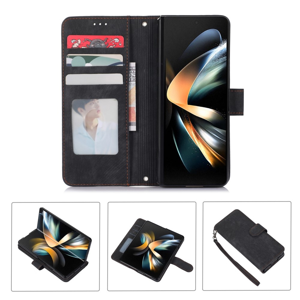 Tárcás könyvtáska Samsung Galaxy Z Fold5 5G - fekete