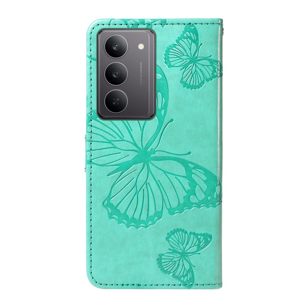 Nagy pillangó könyvtáska a Realme C75 készülékhez - teal színű