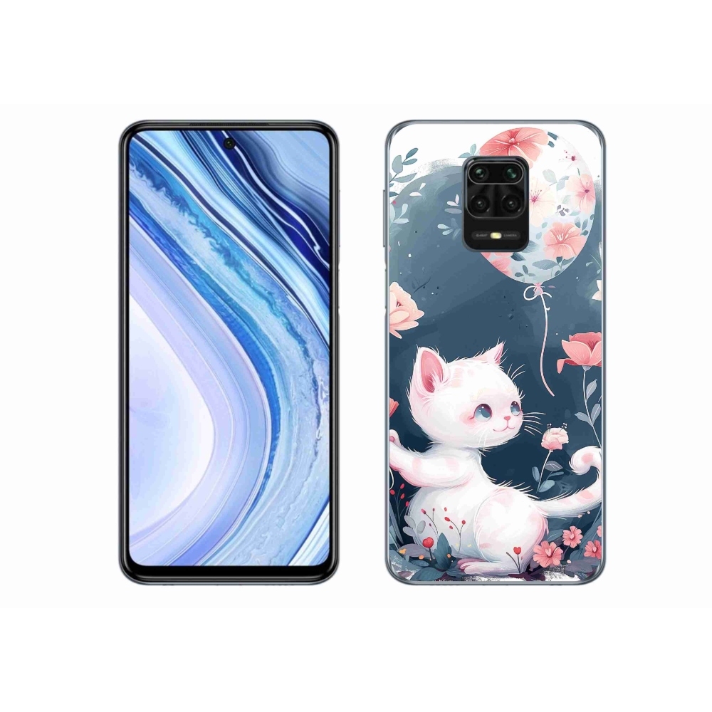Gél borítás mmCase a Xiaomi Redmi Note 9 Pro-hoz - cica lufival