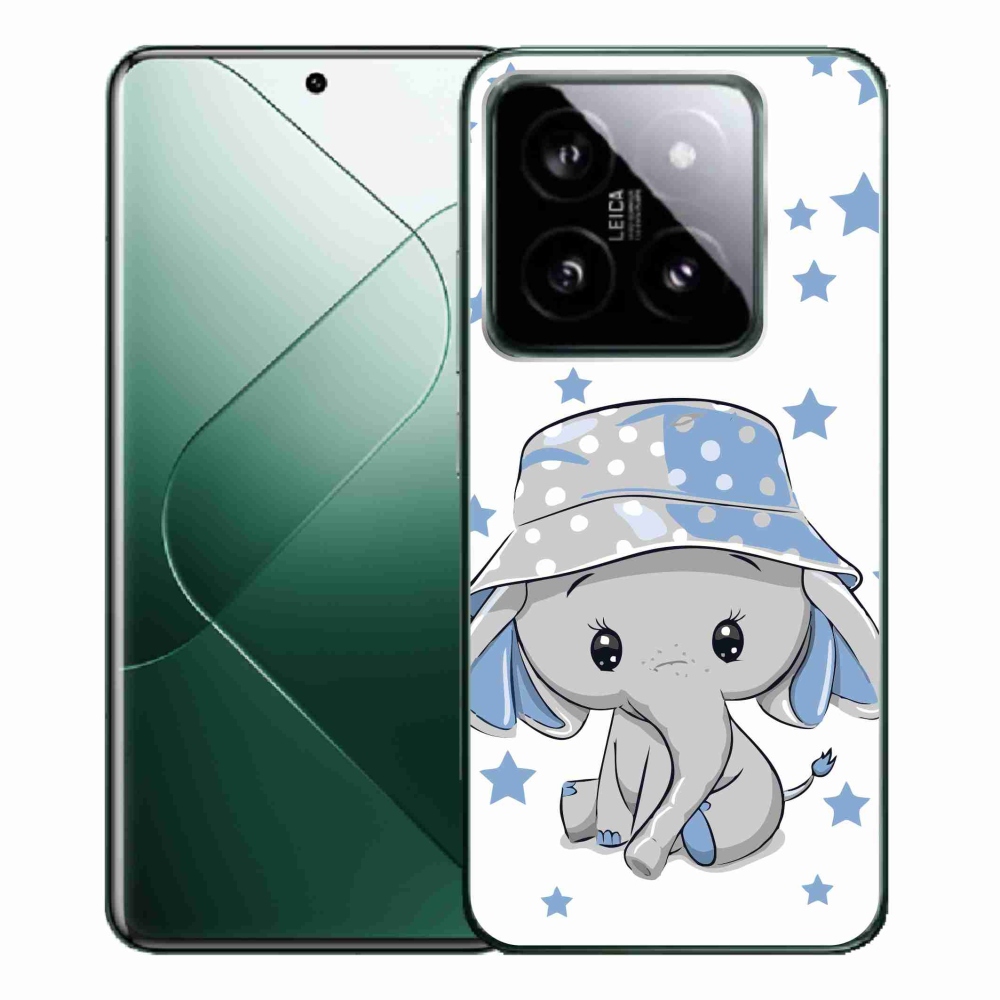 Gél borítás mmCase a Xiaomi 14 Pro-hoz - kék elefánt