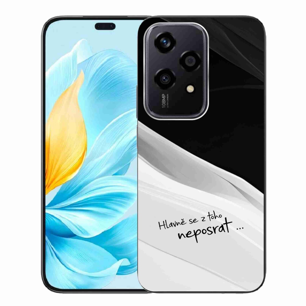 Gél borító mmCase a Honor 200 Lite 5G számára - vicces szöveg 13 fehér és fekete háttérrel