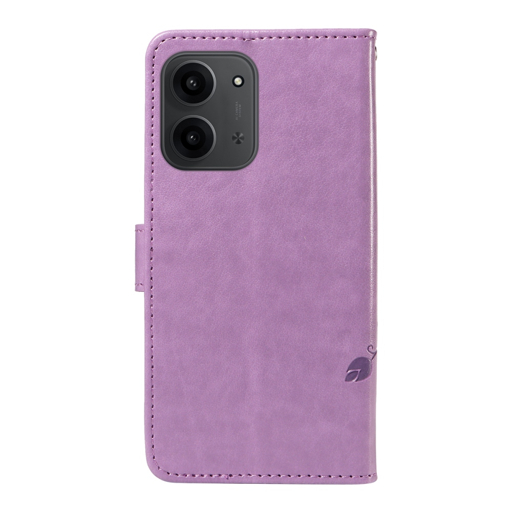Virágok könyv tok Xiaomi Redmi 15C 4G/5G (173mm) - világos lila