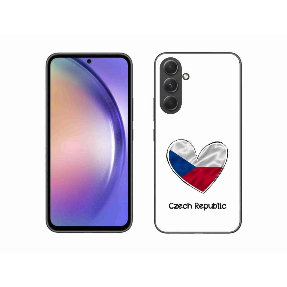Gél védőhuzat mmCase Samsung Galaxy A54 5G - zászlós szív fehér háttérrel