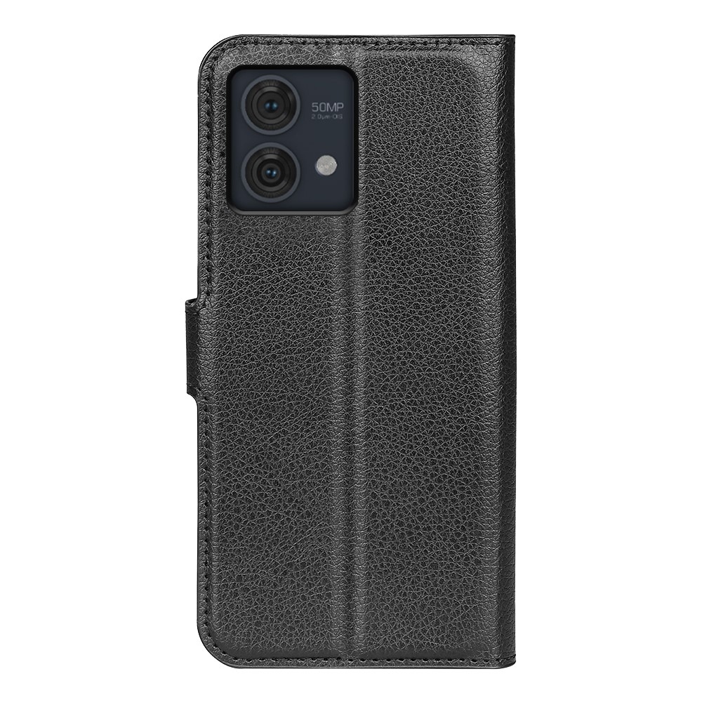 Litchi könyv tok Motorola Moto G84 5G-hez - fekete