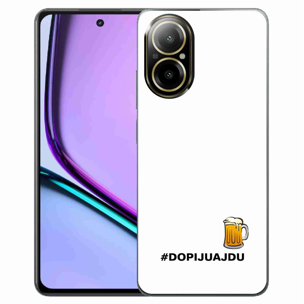 Gél borító mmCase a Realme C67 készülékhez - sör motívum 1 fehér háttér