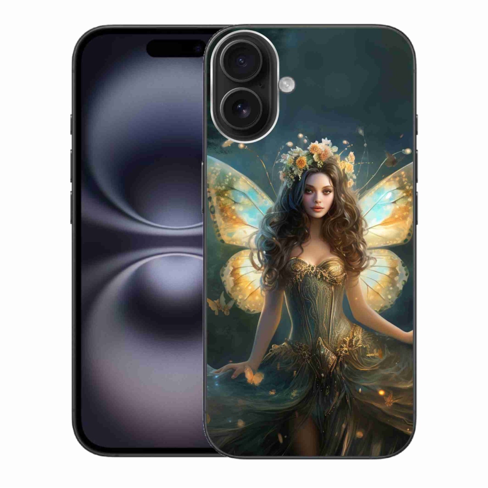 Zselés borítás mmCase iPhone 16 Plus készülékhez - pillangó nő