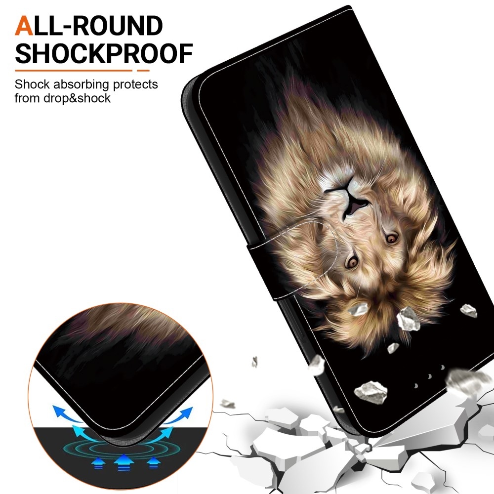 Sokoldalú könyves tok Samsung Galaxy A36 5G/A56 5G - oroszlán
