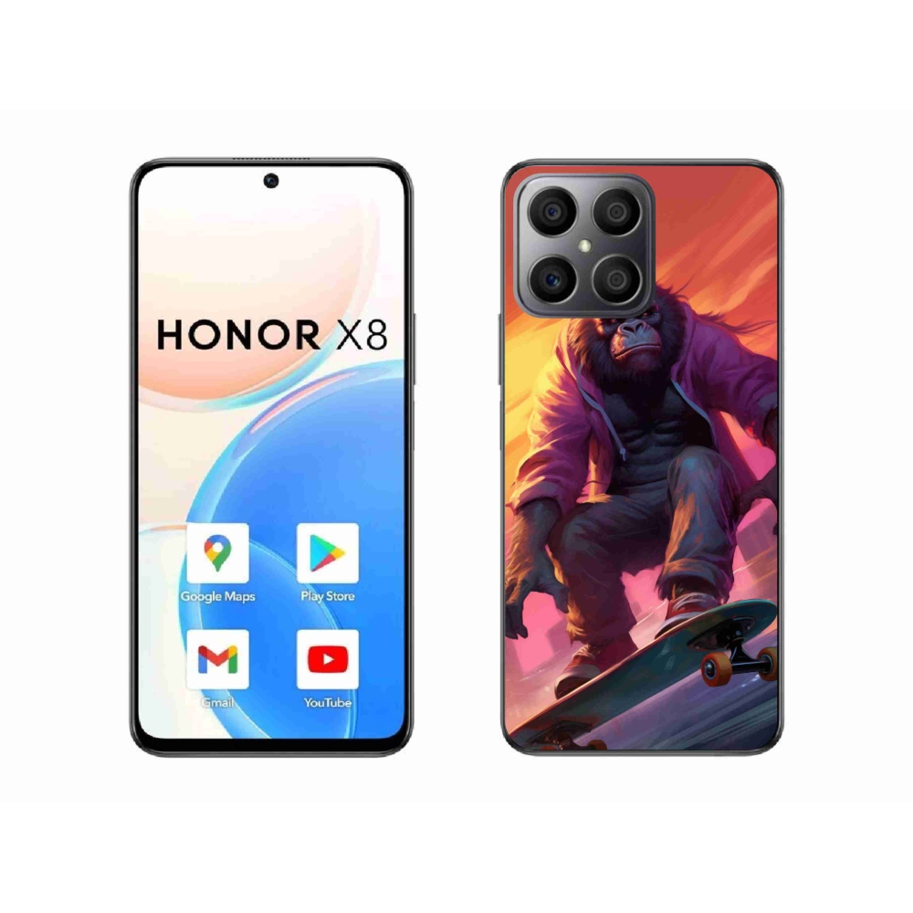 Zselés borítás mmCase a Honor X8-hoz - gorilla a gördeszkán