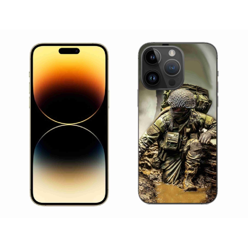 Gél védőburkolat mmCase iPhone 14 Pro Max készülékhez - katonás